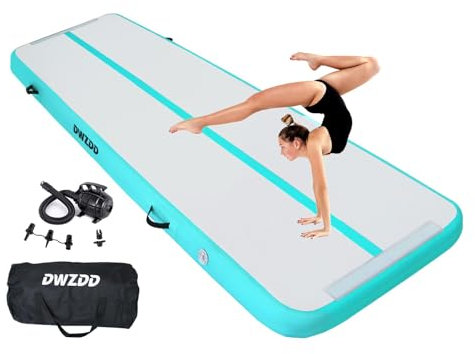 Dwzdd Gymnastik Air matte Track, 3 m/4 m/5 m/6 m Gymnastikmatte für Kinder, Turnmatte Aufblasbare Tumble Strecke für Zuhause/Fitnessstudio/Training/Cheerleading/Wasse