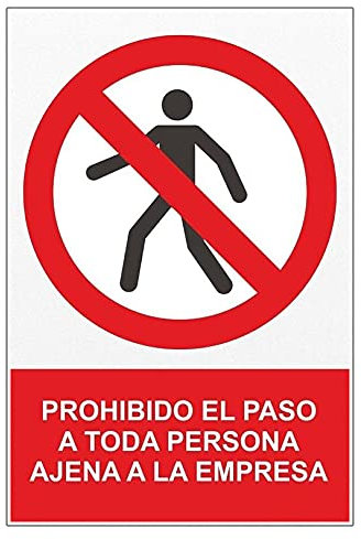 Becral® - Señal Adhesiva Prohibido El Paso A Toda Persona Ajena A La Empresa Adhesivo de Vinilo 10x15 cm con CTE, RIPCI ref.RD46619