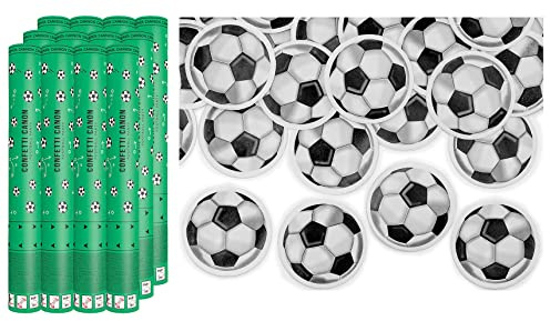 partydeco.pl Konfettikanone Fussball Konfetti, Konfettishooter Fußball 40cm Fußballkonfetti, Scherzartikel für die Siegesfeier des Fußballvereins