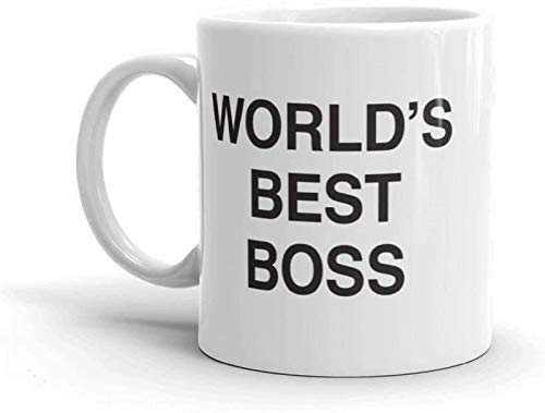 Offee - Tazza con Dunder Mifflin, The Office-Worldâ€s Best Boss-311,8 ml, divertente tazza in ceramica per caffè/tè/cacao, idea regalo per maschio/femmina/boss (bianco) (bianco)