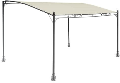 Gruppo Maruccia -Pergola Addossata da Giardino Maiorca 3 x 2,5 Metri - Gazebo per Esterni con Copertura Idrorepellente Color Sabbia