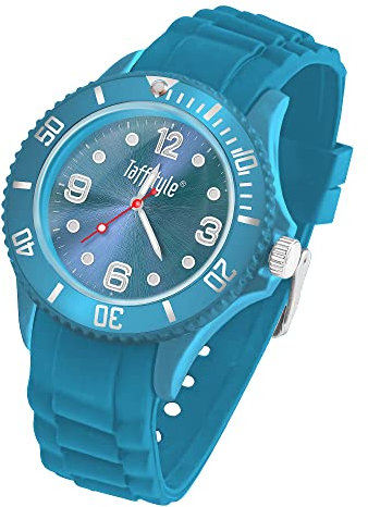 Taffstyle Armbanduhr Silikon Analog Quarz Uhr Farbige Sport Sportuhr Damen Herren Kinder Unisex 43mm Marineblau
