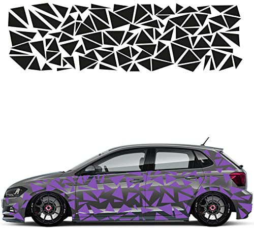 1A Style Sticker Auto Aufkleber Set 109 Teilig Rally Design Autodekor KFZ Seitenaufkleber Tuningset Camper Wohnwagen Premiumfolie (Matt Lavendel)