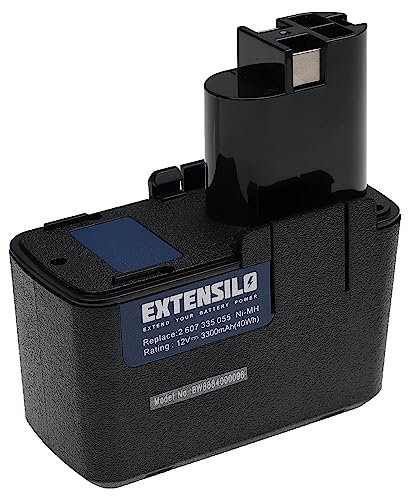 EXTENSILO Akku Ersatz für Bosch 2 607 335 054, 2 607 335 055, 2 607 335 071, 2 607 335 081 für Elektrowerkzeug (3300 mAh, NiMH, 12 V)