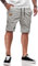 JMIERR Kurze Hosen Herren Shorts Herren Sommer Chino Baumwolle Elastische Taille mit Taschen Grau S