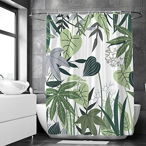 Loti Living Anti-Schimmel Duschvorhang - 180x200 cm - Wasserfestes Jungle Polyester - Inkl. Ringe - Shower Curtains - Duschvorhang Anti Schimmel - Duschvorhang Badewanne - Duschvorhang Pflanzen