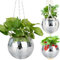 FGBNM 10,2 cm/15,2 cm/20,3 cm/22,9 cm/25,4 cm Discokugel-Pflanzgefäß, Discokugel-Pflanzenhänger mit Seil zum Aufhängen, Kette zum Aufhängen, Haken, Kreis und extra Spiegelstücken (15,2 cm Silber, 1