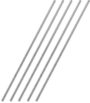 TA-VIGOR 5Pcs 3mm x 300mm Stainless Steel Round Rods, Metal Solid Round Shaft Rods Lathe Bar Stock for DIY Crafts Car Helicopter Airplane Model
