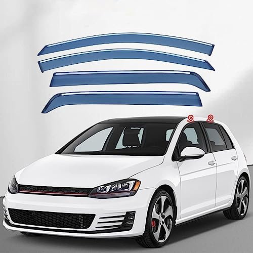 HAVERN 4 Pieces Car Window Wind Deflectors for VW Golf MK7 2014-2019,Visor Vent Shades Window Exterior Sun Rain Guard Deflector