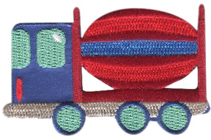 Catch the Patch Lkw Truck Betonmischer Aufnäher zum Aufbügeln 7 x 4,5 cm Bügelbild für Kinder mit Bauernhof Baustelle Action Spielspaß, Bügelpatch Patches Bügelflicken Kindergeburtstag