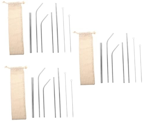 Mobestech 3 Set Di Cannucce Utili Per La Ruggine - Cannucce Per Bevande Con Spazzola Per La Pulizia Per Casa Ufficio E Viaggio