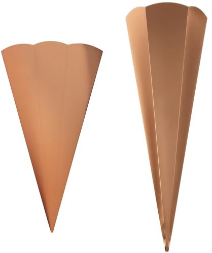 Metallic-Schultütenrohling mit Steckverschluss, stabiler Karton 400g/qm, 6-eckig, 65 cm, 1 Stück, Rosé