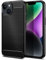 Qiinogow Case Compatible with iPhone 14 Plus, Slim Fit Phone Cover with Shock-Absorption, Carbon Fiber TPU Rubber Protective Case, Black