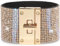 Suyi Leder Wickelarmbänder für Frauen Breites Strass-Armband Bohemian Armreif Armband Khaki