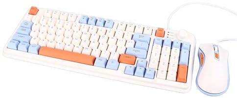 Combinazione Tastiera e Mouse da Gioco, Tastiera e Mouse per Computer Cablati con Sensazione Meccanica per PC Gamer per Ufficio