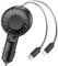 AmazeFan Einziehbares Auto Ladegerät - 3 in 1 Mini Kfz Ladegerät mit Aufrollbare Kabel(80cm) und USB Port, USB Zigarettenanzünder Stecker Adapter Kompatibel mit iPhone 15Pro,iPad,Google Pixel,Samsung