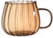 Tasse à café en verre en cristal, 400 ml, tasses en verre citrouille, tasse à thé classique à rayures verticales, tasse à thé en verre, tasse transparente en forme de citrouille, tasse à café avec