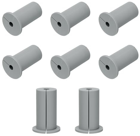 sourcing map 8Pcs Wall Grommets for Cables 1 Inch Silicone Cable Wall Bushing Feed Through Cable Routing Kit Accessories Wall Cable Pass Through for Ethernet with 7.5mm Hole, Grey