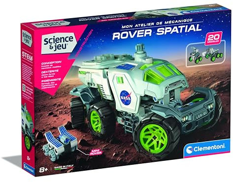 Clementoni - Rover Spatial NASA - 8ans - Modèle motorisé Futuriste du Rover de la NASA - Exploration de Mars - Atelier de Construction créatif - Jeux Éducatif pour Enfant - Fabriqué en Italie