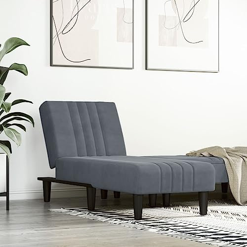Chaiselongue Dunkelgrau Samt,352827