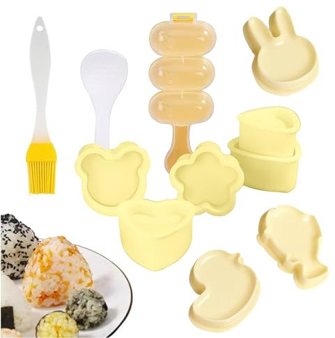 LDBKLGHJ 10 Piezas Kit de Sushi – Molde de Onigiri para hacer sushi, Perfecto para el Hogar y Actividades al Aire Libre, Molde de Arroz Triangular Útil y Práctico