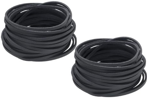 sourcing map Faux Leather Cord Suede Cord, 5.5 Yards 2.6mm String Flat Rope Thread for Bracelet Necklace Beading Jewelry DIY Art Crafts, Dark Blue, 2 Pack