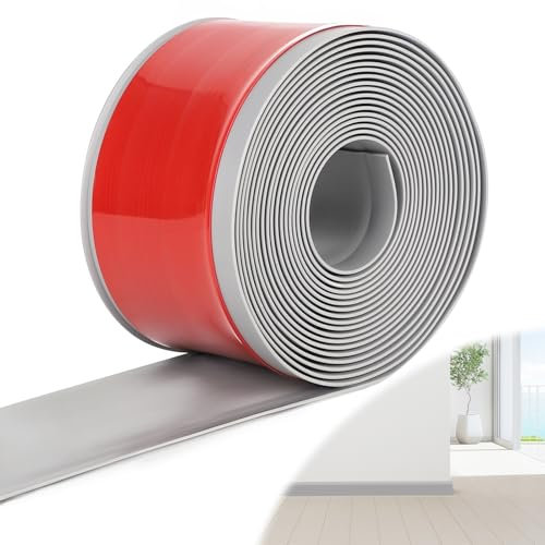 DBREAKS Plinthe souple en PVC, plinthe autocollante, 10 cm x 10 m, anthracite, bande d'étanchéité étanche, pour cuisine et salle de bain