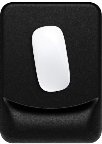 Audimi Tapis de souris en gel avec repose-poignet, base en caoutchouc antidérapant, pour ordinateur portable, PC, bureau, jeux vidéo (noir A)