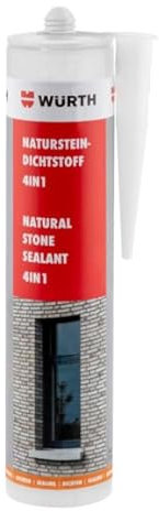 Würth Sellador de piedra natural 4 en 1; cartucho; 310 ml; transparente – Sellador de piedra natural – (0893351000)