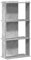 vidaXL Libreria 3 Ripiani Grigio Cemento 60x30x120 cm Multistrato