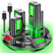 Paquete de baterías recargables para driver Xbox, 4 x 4800 mWh, 50 horas de reproducción, carga rápida de 4 horas, con estación de cargador USB tipo C, compatible con Xbox one/S/Elite