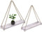 Boho Hängeregal 2er-Set mit Haken – Schwebende Regale aus Holz mit Makramee-Seil – Rustikale Wandregale, Schaukelregal für Fenster, Küche, Wohnzimmer, Badezimmer, Schlafzimmer – Deko Regal ohne Bohren