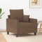 KLYEON Sessel Braun 60 cm Stoff,Bequemer brauner Ledersessel mit Metallgestell für Zuhause Wohnzimmer, Sofas