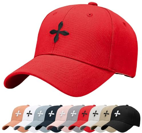 Enwokran Baseballkappe Unisex Einstellbare Freizeit Mütze Stickerei Trucker Hut Verstellbare Sonnenhut Sport Reisen Draußen Sonnenschutz Hüte Baseball Cap Baseballmütze (A_Rot)