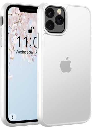 Andwing Matt Hülle für iPhone 11 Pro Max 6,5 Zoll, Militärstandard FallSchutz Handyhülle für iPhone 11 Pro Max, Mattierte Durchscheinende Rückseite Schutzhülle, Anti-Fingerabdruck Matt transparent