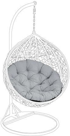 Gardenista Hängesessel Kissen Sitzauflage Für Hängesitz - Auflage Für Polyrattan/Rattan Hängeschaukel Hängesitz Kissen Aufhängung Indoor & Outdoor Wohn & Garten Terrasse (Grau)