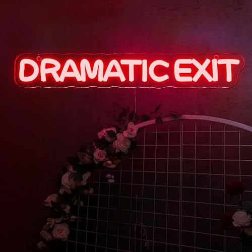 Allball Dramatisches Exit-Neonschild, USB-betriebenes Theater-LED-Neonlicht, Kinodekoration, für Büro, Spielzimmer, Kino, dramatisches Raum, Movieroom-Schild (39,9 x 5,8 cm)