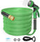 Tubo da giardino da 15,2 m, con ugello a 10 funzioni, leggero, flessibile, non espandibile, in tessuto, per irrigazione da giardino all'aperto, lavaggio auto, cortile, prato e camper, 15,2 m, verde