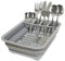 LNT France - Egouttoir Pliable Gris, Facile à Ranger, Antidérapants, Vaisselle Porte-Couverts Pliant, écoulement Optimal - Plastique Silicone Gris