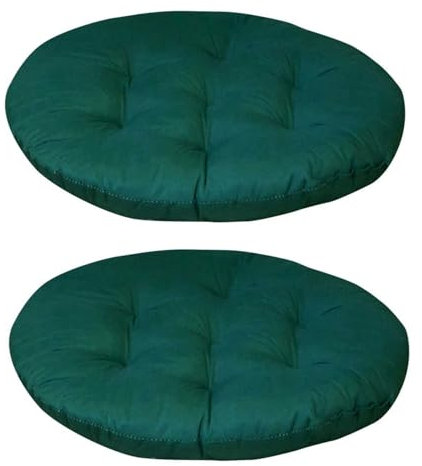 Stuhlkissen Rund 40cm Weiches Stuhlauflage Indoor Ourdoor Sitzkissen Bodenkissen Dekokissen für Esszimmer, Küche, Garten, Büro (2er Set - Grün)