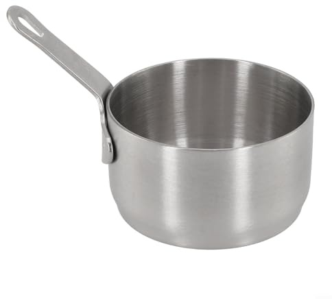 Mini casseruola in acciaio inox da 100 ml, piccola pentola scaldavivande con manico lungo, antiaderente, per salse, caffè, burro, resistente al calore, utensile da cucina con foro per appendere