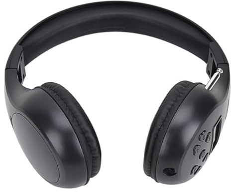 Milisten Wireless Fm Radio Headphone Headset Black Over-ear Wireless Headset Radio Receiver for School Campus Broadcasting and Outdoor Activities