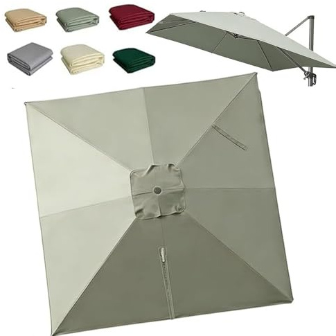 OPOLDBDMAC Cubierta De Repuesto para Sombrilla Cuadrada 300x300cm Toldo De Parasol Excentrico De Repuesto, Rectangular Tela Toldo Repuesto para Sombrilla De Jardín(Taupe,3x3m/10x10ft)