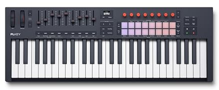 Novation FLkey 2 49 USB-MIDI-Controller-Keyboard | USB-C, 49 halbgewichtete Tasten, 16 Pads, Fader, 8 Encoder, Pitch-/Mod-Räder, OLED-Display, Scale Mode, Zones, MIDI-Ausgang