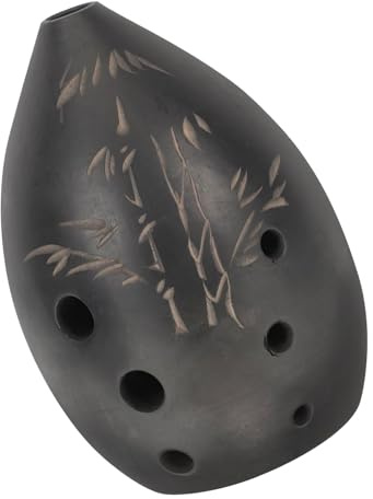 Flauta de arcilla negra china antigua exquisitamente elaborada con 8 agujeros, instrumento musical perfecto para practicar instrumentos musicales chinos tradicionales