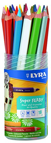 Lyra 3723182 Super Ferby Round Pot Rp18 18 Painted Coloured Pencil Crayons by LYRA