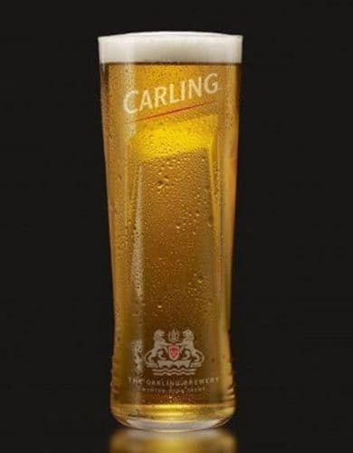 Carling Personalised 1 Pint Branded Lager or Beer Glass with Gift Box, Engraved - Enter Your Own Custom Text