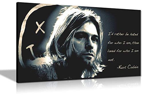 Kurt Cobain qoute Rather Be gehasst Leinwand Kunstdruck 76,2 x 40,6 cm Poster