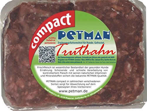 petman compact Truthahn, 22 x 500g-Beutel, Tiefkühlfutter, gesunde, natürliche Ernährung für Hunde, Hundefutter, Barf, B.A.R.F. Turkey