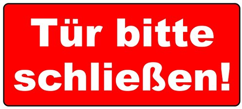Aufkleber Tür bitte schließen!, 20,5x9,5cm, hin114, Hinweis-Aufkleber, außenklebend für Fensterscheiben, Türen